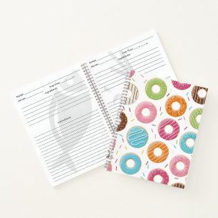 Retro Colorful Donuts Pattern Minimalist Fun Party Notebook