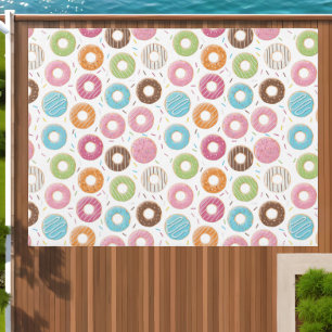 Retro Colorful Donuts Pattern Minimalist Fun Party Outdoor Rug
