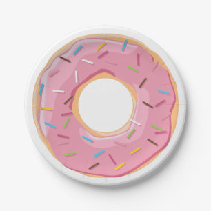 Retro Colorful Donuts Pattern Minimalist Fun Party Paper Plates