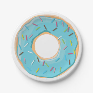 Retro Colorful Donuts Pattern Minimalist Fun Party Paper Plates