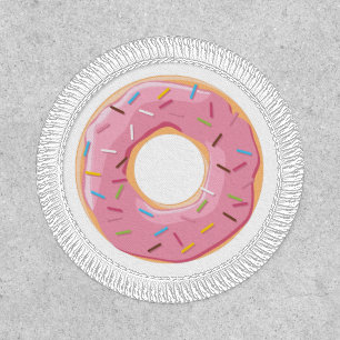 Retro Colorful Donuts Pattern Minimalist Fun Party Patch
