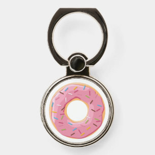 Retro Colorful Donuts Pattern Minimalist Fun Party Phone Ring Stand