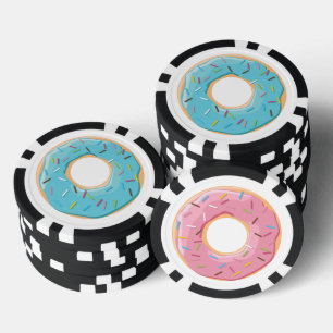 Retro Colorful Donuts Pattern Minimalist Fun Party Poker Chips