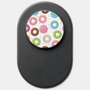 Retro Colorful Donuts Pattern Minimalist Fun Party PopSocket