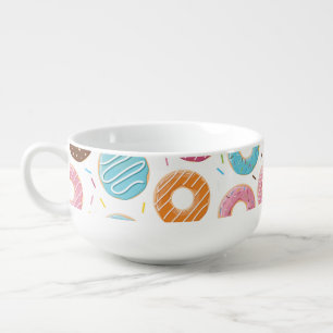Retro Colorful Donuts Pattern Minimalist Fun Party Soup Mug