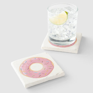 Retro Colorful Donuts Pattern Minimalist Fun Party Stone Coaster