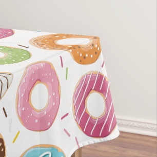 Retro Colorful Donuts Pattern Minimalist Fun Party Tablecloth
