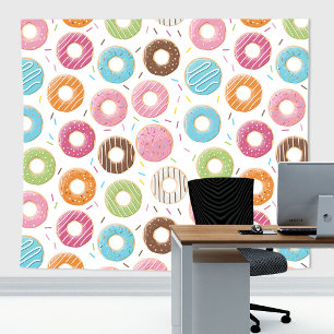 Retro Colorful Donuts Pattern Minimalist Fun Party Tapestry