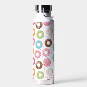 Retro Colorful Donuts Pattern Minimalist Fun Party Water Bottle