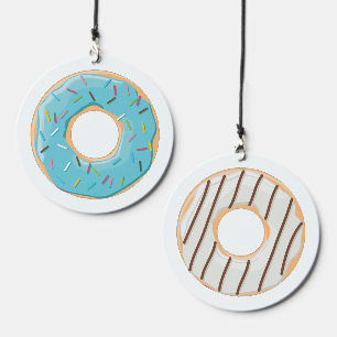 Retro Colorful Donuts Pattern Minimalist Fun Party Wind Chime