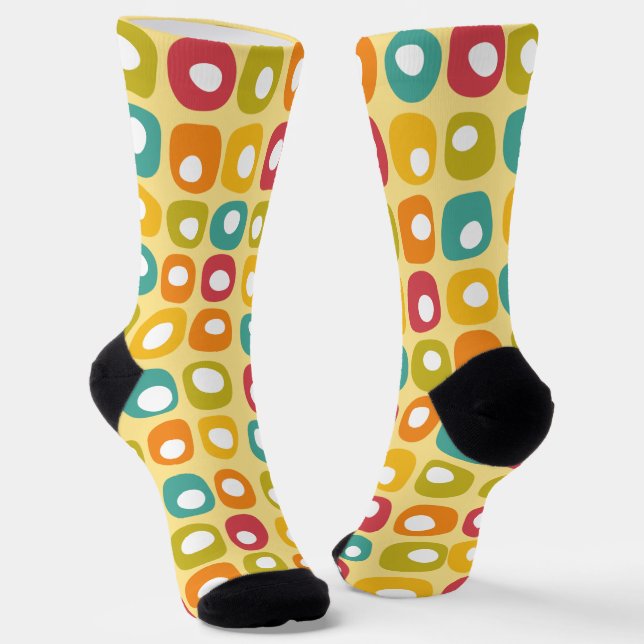 Retro colorful dots socks (Angled)