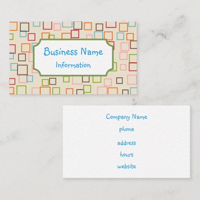Retro Colorful Education Tutor Business Cards (Front/Back)