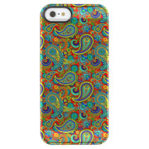 Retro Colorful Floral Paisley Pattern Clear iPhone SE/5/5s Case