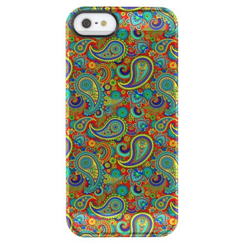 Retro Colorful Floral Paisley Pattern Clear iPhone SE55s Case