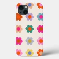 Retro Colorful Floral Preppy Abstract Flowers