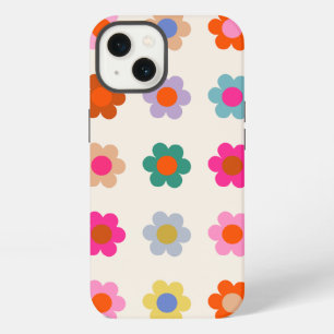 Retro Colorful Floral Preppy Abstract Flowers iPhone 13 Case