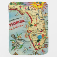 Retro Colorful Florida Baby Blanket