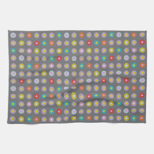 Retro Colorful Flower Kitchen Towel