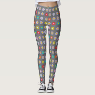 Retro Colorful Flower Leggings
