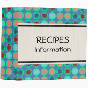 Retro Colorful Flower Modern Geometric Pattern 3 Ring Binder