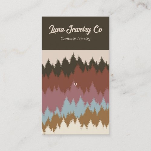 Retro Colorful Forest 1 Pin Jewelry Business Card