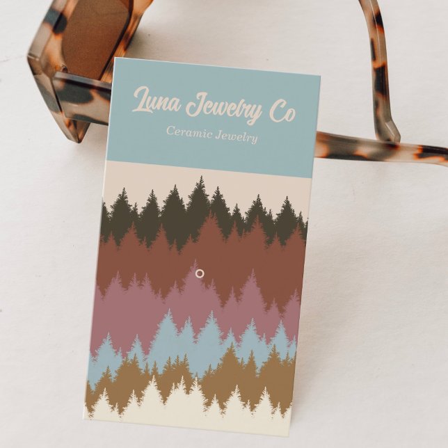 Retro Colorful Forest 1 Pin Jewelry Business Card (Creator Uploaded)