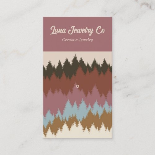 Retro Colorful Forest 1 Pin Jewelry Business Card