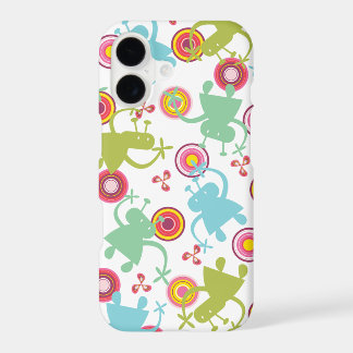 Retro Colorful Fun Cute Boy Cartoon Aliens Casing iPhone 17 Case