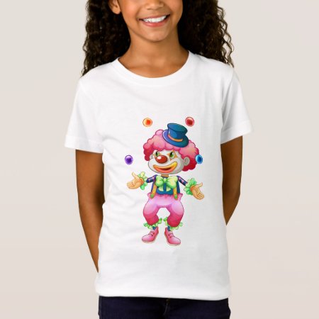 Retro Colorful Fun Party Circus Juggling Clown T-shirt