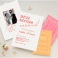 Retro Colorful Fun Wavy Handwritten Wedding