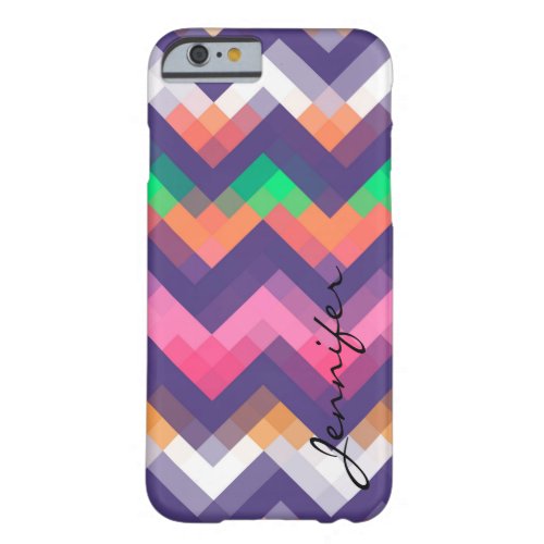 Retro Colorful Geometric Diamond Pattern 16 Barely There iPhone 6 Case