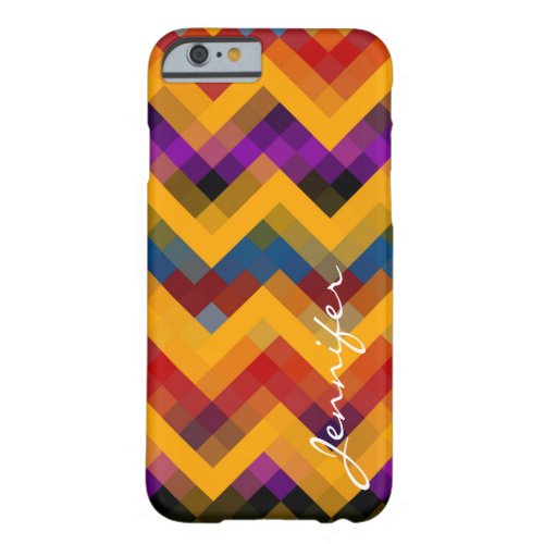 Retro Colorful Geometric Diamond Pattern 23 Barely There iPhone 6 Case