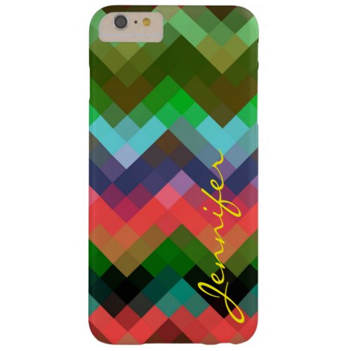 Retro Colorful Geometric Diamond Pattern 2 Barely There iPhone 6 Plus Case