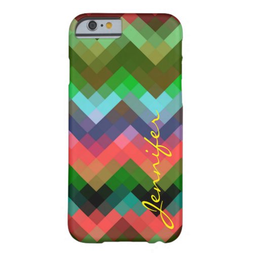 Retro Colorful Geometric Diamond Pattern 2 Barely There iPhone 6 Case