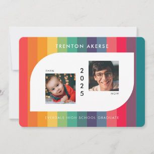 Retro colorful geometric shape Graduate photo Announcement