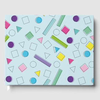 retro colorful geometric shapes guest book