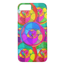 Retro Colorful Heart Shine iPhone/ iPad Case