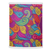 Retro Colorful Jewel Tone Swirly Wave Pattern Lamp Shade (Left)