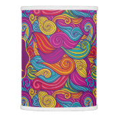 Retro Colorful Jewel Tone Swirly Wave Pattern Lamp Shade (Right)