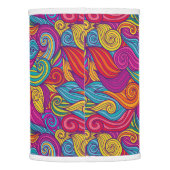 Retro Colorful Jewel Tone Swirly Wave Pattern Lamp Shade (Back)