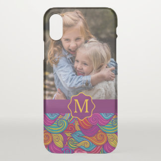 Retro Colorful Jewel Tone Swirly Wave Pattern iPhone X Case