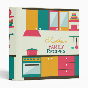 Retro Colorful Kitchen Recipe Binder