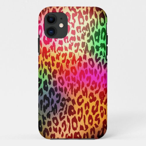 Retro Colorful Leopard Print iPhone 11 Case