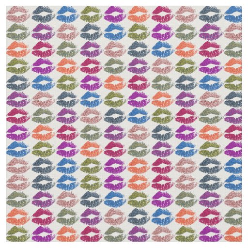 Retro Colorful Lips #13 Fabric