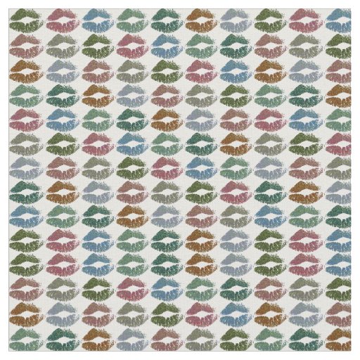 Retro Colorful Lips #15 Fabric
