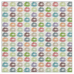 Retro Colorful Lips #16 Fabric