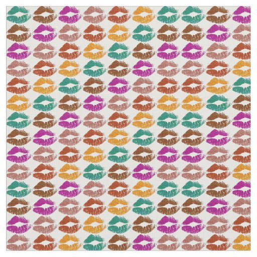 Retro Colorful Lips #22 Fabric