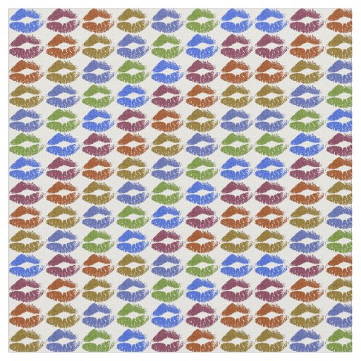 Retro Colorful Lips #23 Fabric
