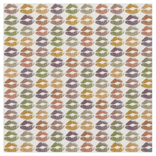 Retro Colorful Lips #25 Fabric