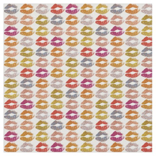 Retro Colorful Lips #26 Fabric